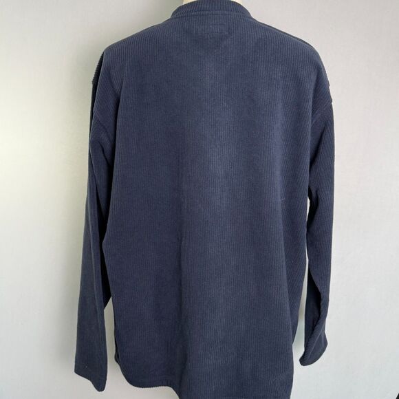 Structure NWT VINTAGE Men XL Long Sleeve V Neck Navy Thick Ribbed Flannel 2/$50 - Picture 3 of 11